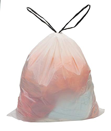 Book Cover Besli 5-6 Gallon DrawString Strong Trash Bag Garbage Bag (5-6 Gallon(90 Bags), White)