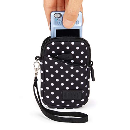 USA GEAR Small Camera Case for Compact Digital Cameras - Compatible with Canon PowerShot, Canon Ivy, Nikon Coolpix A300, Sony Cybershot DSC-W830 and More - Fits 4.5 Inch Cameras - Polka Dot
