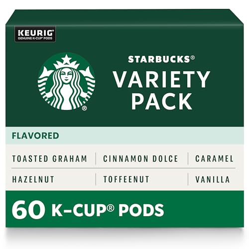 Starbucks Flavored Coffee K-Cup Variety Pack for Keurig Brewers, 6 boxes of 10 (60 total K-Cup pods), 60 Count