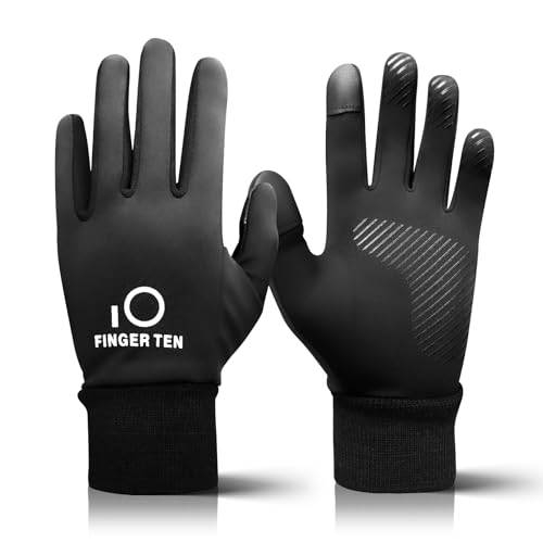 FINGER TEN Winter Gloves Touchscreen for Kids Boys Girls Running Thermal Gloves for Cold Weather, Youth Lightweight Warm Touch Screen Gloves for Texting Hiking Skating Football Soccer