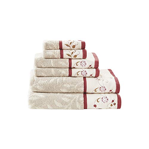 Book Cover Madison Park Serene Towel Set, See below, Red