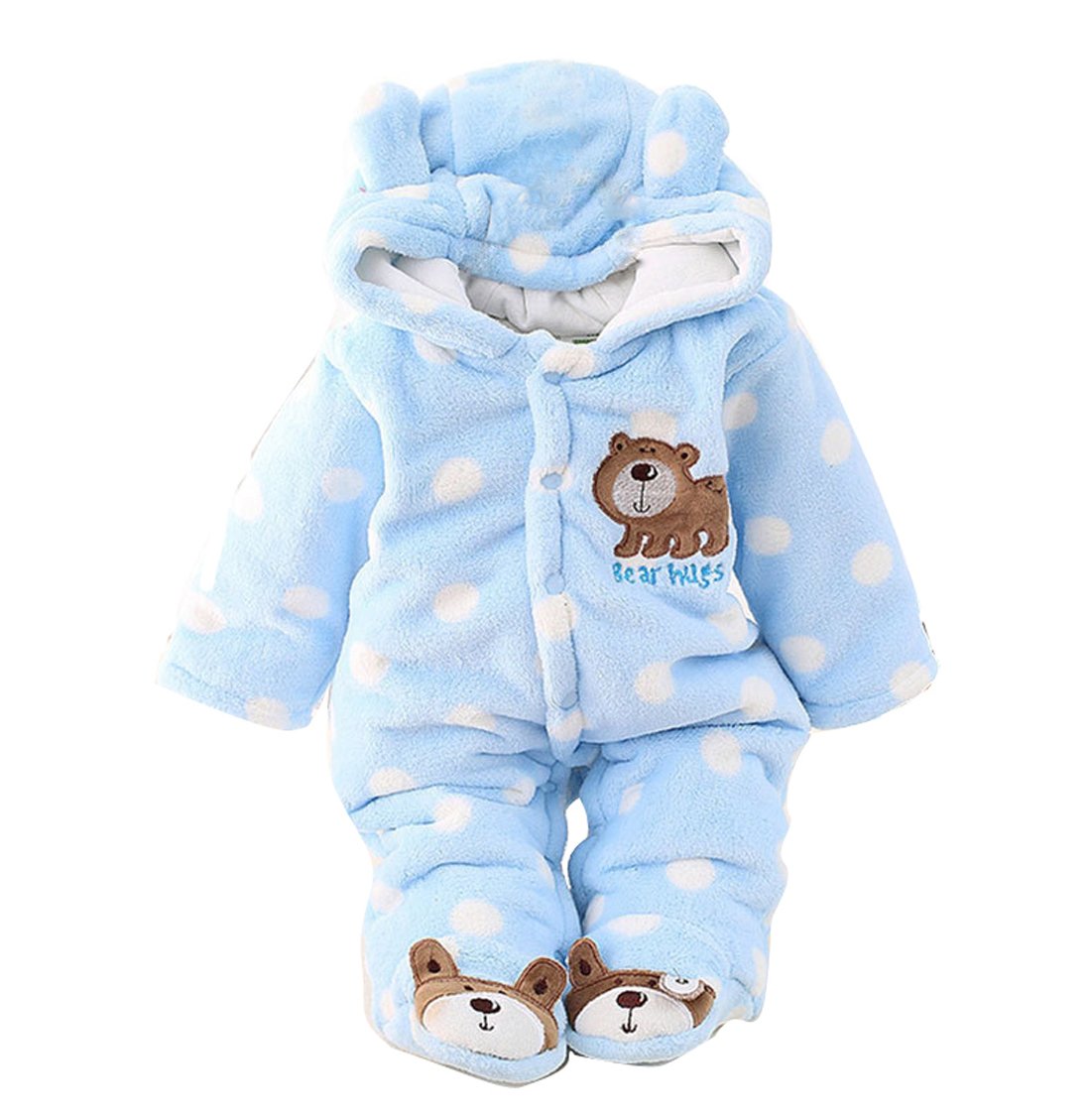 Book Cover Gaorui Newborn Baby Jumpsuit Outfit Hoody Coat Winter Infant Rompers Toddler Clothing Bodysuit 0-3 Months Blue