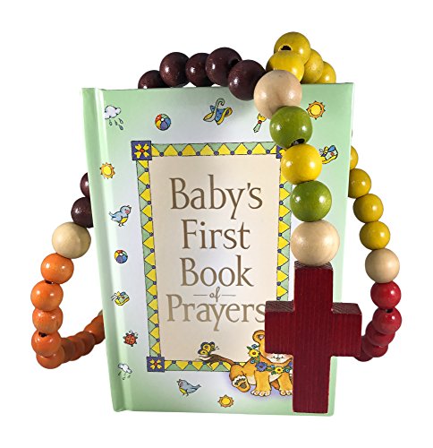 Book Cover Baby Catholic Baptism Gift Set, Includes Baby's First Rosary and Baby's First Book of Prayers, Perfect Baptism, Christening, Shower Gifts