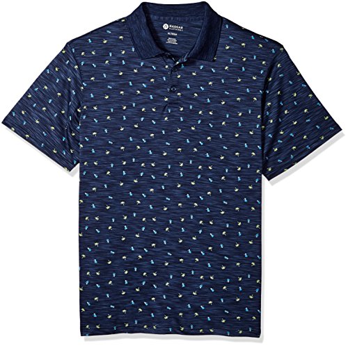 Haggar Men's Big and Tall Big&Tall Short Sleeve Printed Knit Polo