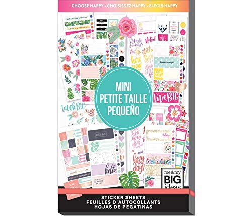 me & my BIG ideas Sticker Value Pack for Mini Planner - The Happy Planner Scrapbooking Supplies - Choose Happy Theme - Multi-Color & Gold Foil - Great for Projects & Albums - 30 Sheets, 749 Stickers