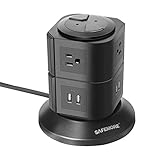Power Strip Surge Protector 6 Outlet and 4 USB 4.2A Desktop Charging Station Smart Plug with 6.5 Feet Long Power Extension Cord Multi Function Charger Tower Socket for Home/Office/School -Safemore