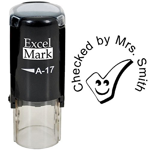 Custom Round Teacher Stamp - CHECKED