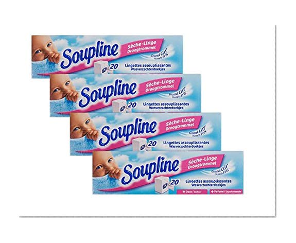Soupline Sèche Linge Grand Air 20 Pièces - Lot de 4- Assouplissant/Adoucissant, en complément de votre lessive, Rafairchisseur de linge