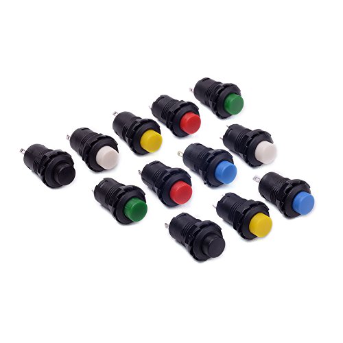 Cylewet 12Pcs 12mm SPST NO Reset Switch Push Button Switch (Pack of 12) CYT1092