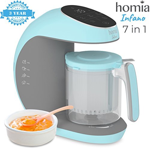 Baby Food Maker Chopper Grinder - Mills and Steamer 7 in 1 Processor for Toddlers - Steam, Blend, Chop, Disinfect, Clean, 20 Oz Tritan Stirring Cup, Touch Control Panel, Auto Shut-Off, 110V Only