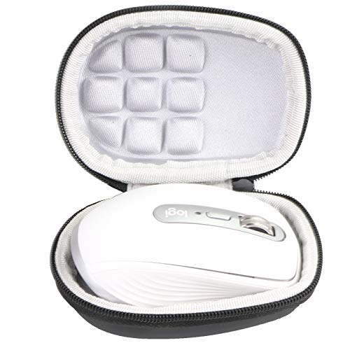 co2crea Hard Travel Case for Logitech MX Anywhere 2 3 Gen 2S Wireless Mobile Mouse (Black case + Inner Whire)