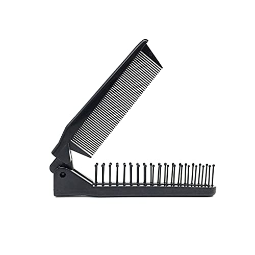 LOUISE MAELYS Portable Travel Folding Hair Brush Compact Pocket Hair Comb Double Headed Anti-static Comb