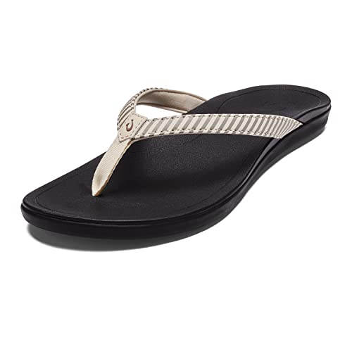 OLUKAI Ho'opio Women's Beach Sandals, Quick-Dry Flip-Flop Slides, Water Resistant & Modern Low Profile Design, All-Day Comfort Fit & Wet Grip Soles
