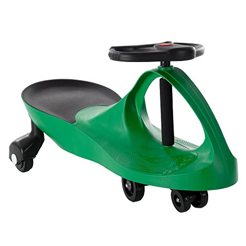 Ride On Car, No Batteries, Gears or Pedals, Uses Twist, Turn, Wiggle Movement to Steer Zigzag Car-Green, for Toddlers, Kids, 2 Years Old and Up