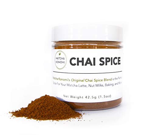 Matcha Konomi Chai Spice - for Matcha Lattes, Nut Milks, Cookies, Cakes, Pancakes, Waffles, Smoothies, Baking and More - Original Matcha Konomi Chai Spice Blend - 1.5 oz; 72 Servings