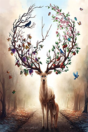 Yobooom Jigsaw Puzzles Wooden for Adults 1000 Piece Deer Art