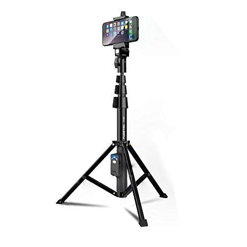 Selfie Stick & Tripod Fugetek, Integrated, Portable All-In-One Professional, Heavy Duty Aluminum, Lightweight, Bluetooth Remote For Apple & Android Devices, Non Skid Tripod Feet, Extends To 51", Black