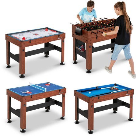 54" 4-in-1 Combo Entertainment Game Table with Soccer, Slide Hockey, Table Tennis, and Billiards (54", 4-in-1 Games)