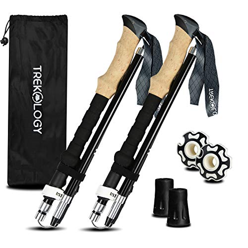 Trekology Trek-Z Collapsible Hiking & Trekking Poles - Balance Support for Seniors, Women, and Men, 2pc Per Set