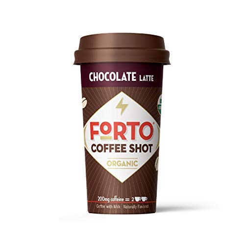 FORTO Coffee Shots - 200mg Caffeine, Chocolate Latte, Ready-to-Drink on the go, High Energy Cold Brew Coffee - Fast Coffee Energy Boost, 6 Pack