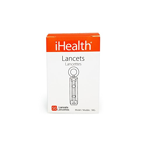 iHealth Sterile 30 Gauge Lancets for Measuring Blood Glucose Levels, 50 Count
