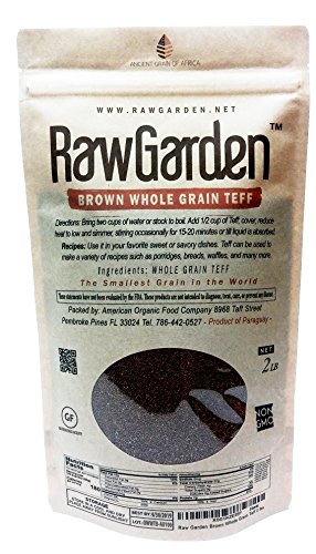 Raw Garden 2 Lbs Brown Whole Grain African Teff ( 32 oz Pack of 1 ),Gluten Free.