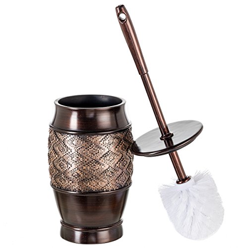 Book Cover Dublin Decorative Toilet Cleaning Bowl Brush with Holder and Lid - (5