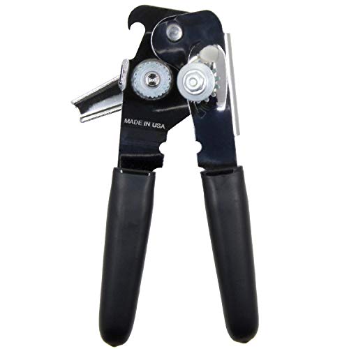OHSAY USA Worldâ€™s Best Can Opener- Made in USA - Sold by Vets â€“ Easy Turn â€“ Carbon Steel Blade, 9 x 4 x 1 inches, Black