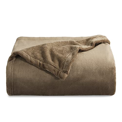 Book Cover Bedsure Fleece Blanket Twin Blanket Taupe - 300GSM Soft Lightweight Plush Cozy Twin Blankets for Bed, Sofa, Couch, Travel, Camping, 60x80 inches
