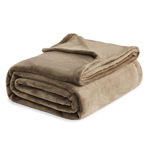 Book Cover Bedsure Fleece Blankets King Size Taupe - Bed Blanket Soft Lightweight Plush Cozy Fuzzy Luxury Microfiber, 108x90 inches