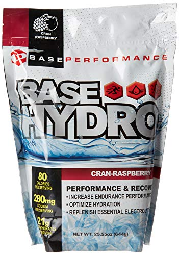 BASE Performance Hydro - Cran-Raspberry | 28 Servings Within Each eco-Friendly Mylar Bag | Blend of Dextrose, Fructose, maltodextrin and Essential Electrolytes. (Cran-Raspberry)