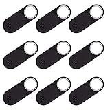 ZOOKYO 9 Webcam Cover Slide for Laptop with White Ring Indicator When Open, Ultra Thin, Online Security, Camera Cover Sticker for MacBook or Any Laptop, 3M Adhesive, Upgraded Model, 9-Pack, Black