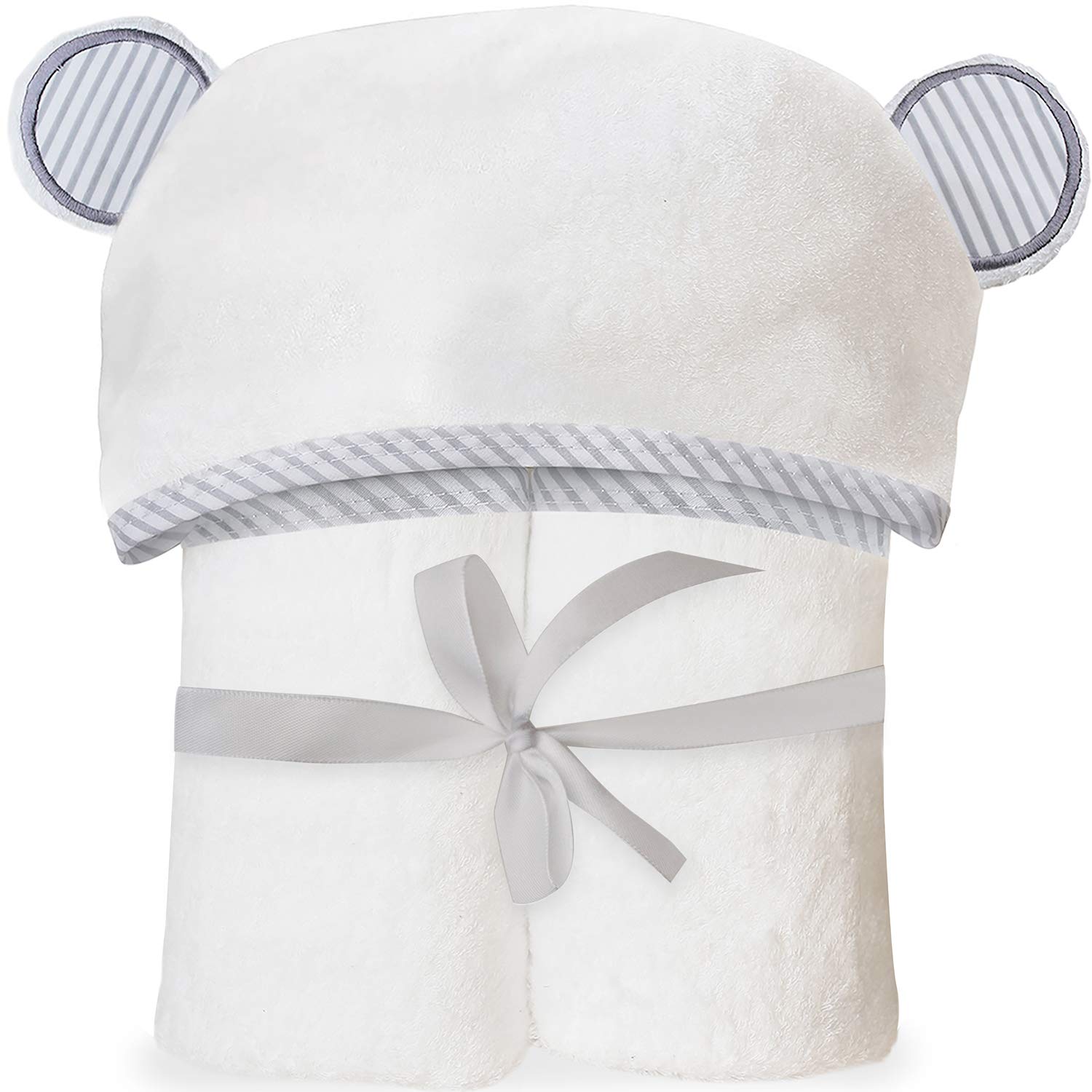 Organic Bamboo Hooded Baby Towel - Soft, Hooded Bath Towels with Ears for Babies, Toddlers - Hypoallergenic, Large Baby Towel | Perfect Baby Shower Gift for Boys and Girls by San Francisco Baby