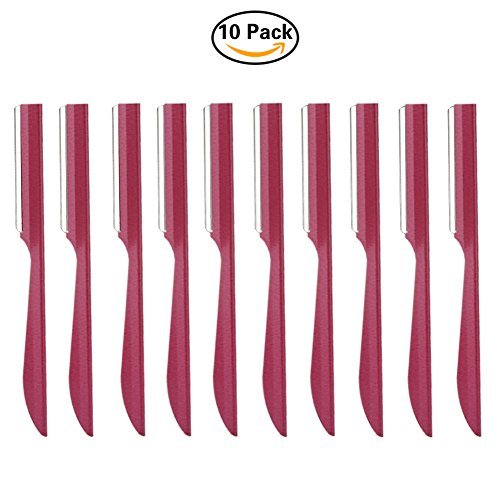 Eyebrow Trimmer, Completely Stainless Steel Eyebrow Razor Shaper for Men and Women, Grooming Shavers(10 pcs/box)