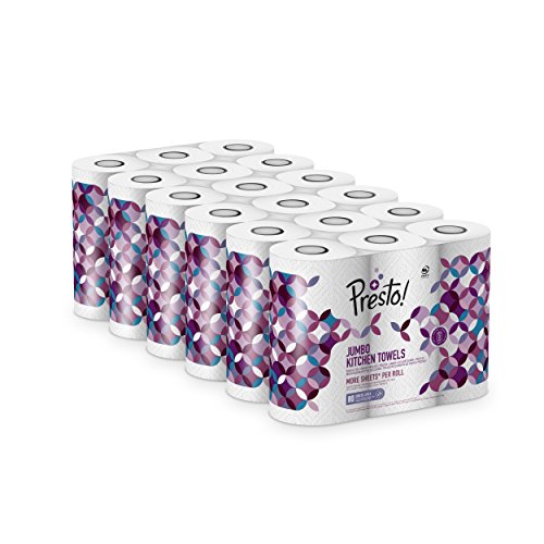 Marque Amazon - Presto! Jumbo Rouleaux de cuisine - Lot de 18 (18 x 80 feuilles triple épaisseur)