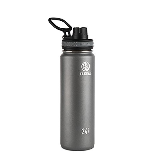 Book Cover Takeya Originals Vacuum-Insulated Stainless-Steel Water Bottle, 24oz, Graphite