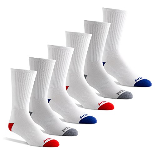 Prince Men's Athletic Crew Socks for Running, Tennis, Pickleball and Casual Use (6 Pair Pack)