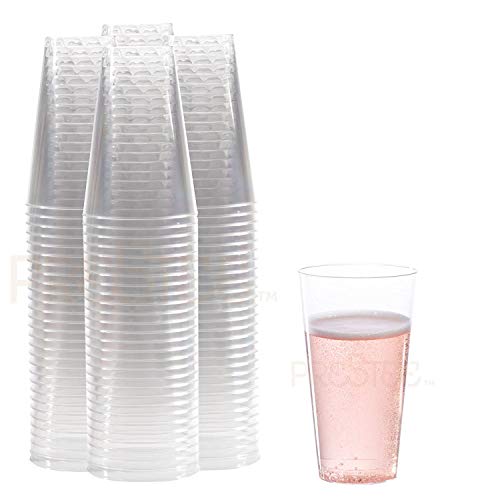Book Cover Clear Plastic Cups | 14 oz. 100 Pack | Hard Disposable Cups | Plastic Wine Cups | Plastic Cocktail Glasses | Large Plastic Drinking Cups | Plastic Party Punch Cups | Bulk Wedding Plastic Tumblers
