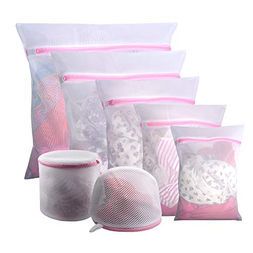 Book Cover Gogooda 7Pcs Mesh Laundry Bags for Delicates with Premium Zipper, Travel Storage Organize Bag, Clothing Washing Bags for Laundry, Blouse, Bra, Hosiery, Stocking, Underwear, Lingerie