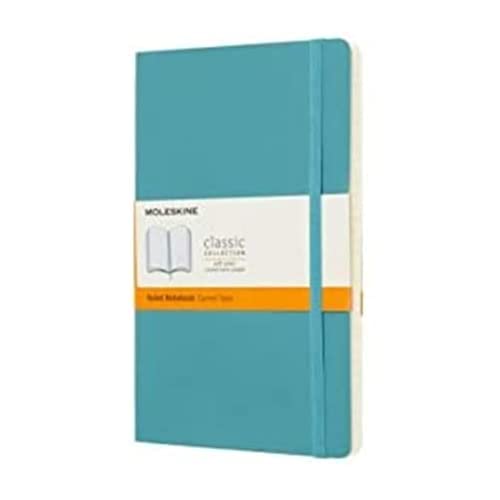 Moleskine Classic Notebook, Soft Cover, Large (5" x 8.25") Ruled/Lined, Reef Blue, 192 pages