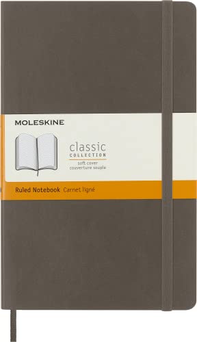 Moleskine Classic Notebook, Soft Cover, Large (5" x 8.25") Ruled/Lined, Earth Brown, 240 Pages