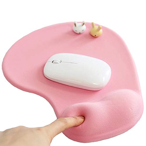 Book Cover Office Mousepad with Gel Wrist Support - Ergonomic Gaming Desktop Mouse Pad Wrist Rest - Design Gamepad Mat Rubber Base for Laptop Comquter -Silicone Non-Slip Special-Textured Surface (01Pink)