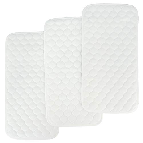 Book Cover BlueSnail Bamboo Quilted Thicker Waterproof Changing Pad Liners, 3 Count (Snow White)