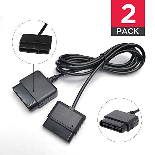 2PACK PS2 Controller Extension Cable Cord 6ft/1.8m Controller Extension for Sony Playstation 2 PS2 Game Console
