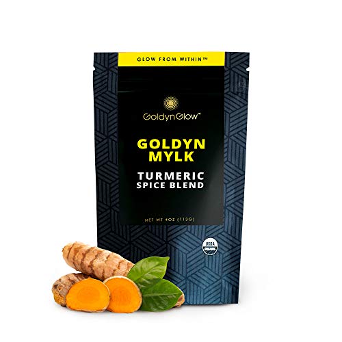 GoldynGlow GOLDYN MYLK - Organic Turmeric Spice Blend - Boost Immune System, Reduce Inflammation and Stress. Golden Milk, Turmeric Latte Elixir - Non-GMO, Vegan, Gluten-Free Adaptogen