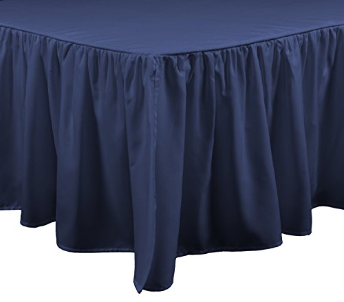Book Cover Brielle Home Stream California King Bed Skirt, Cal, Navy