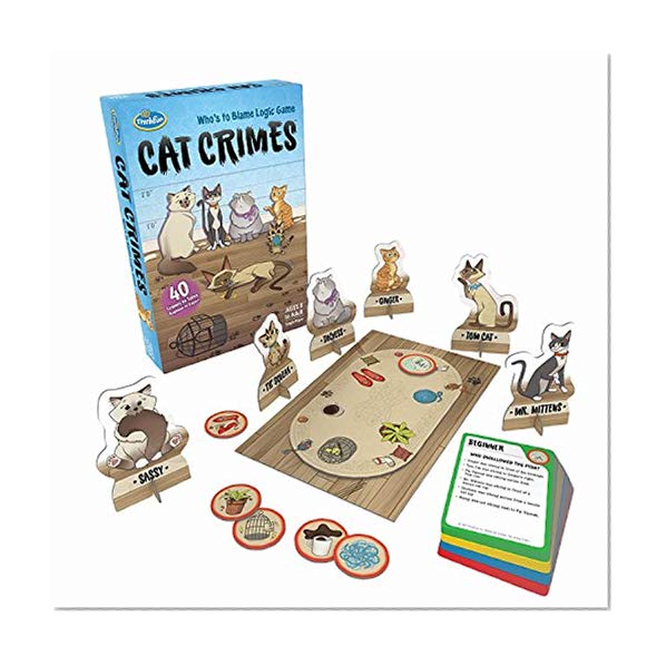Book Cover ThinkFun Cat Crimes Logic Game and Brainteaser for Boys and Girls Age 8 and Up - A Smart Game with a Fun Theme and Hilarious Artwork