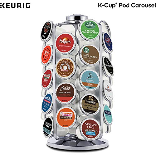 Book Cover Keurig Storage Carousel, Coffee Pod Storage, Holds up to 36 Keurig K-Cup Pods, Silver