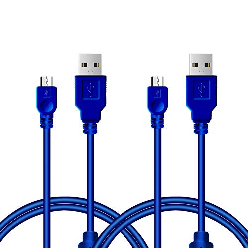 2 Pack 10FT / 3M PS4 Controller Charging Cable, Charge and Play, Micro USB Charger Sync Cord for Sony PlayStation 4 PS4 Slim / Pro Controller, Microsoft Xbox One S / X Controller, Android, Samsung