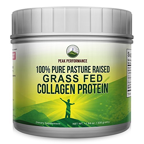 Pure Pasture Raised Grass Fed Hydrolyzed Collagen Protein Unflavored by Peak Performance. Paleo Friendly, Gluten and Dairy Free Collagen Peptides
